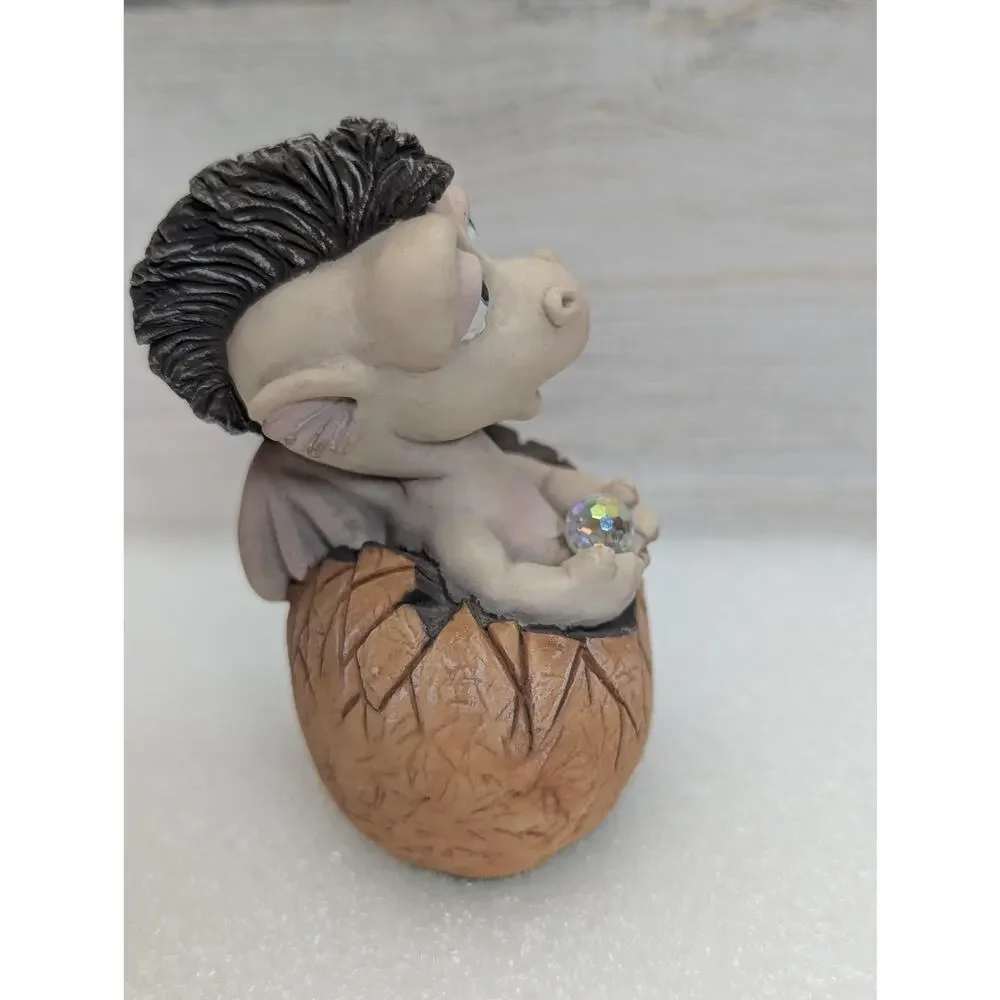 Vintage Panton‎ Tokkel Dragon Baby Figurine 1988 Made in England Crystal Resin